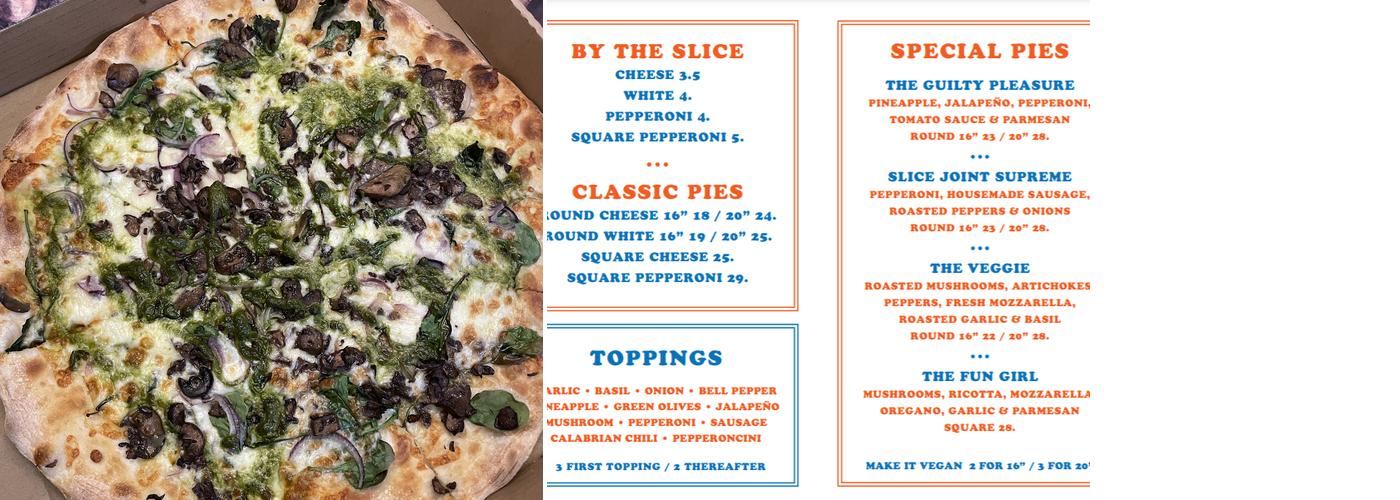Slice Joint Menu
