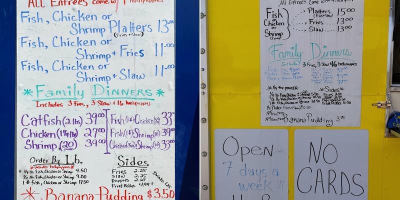 Mackey’s Catfish Menu