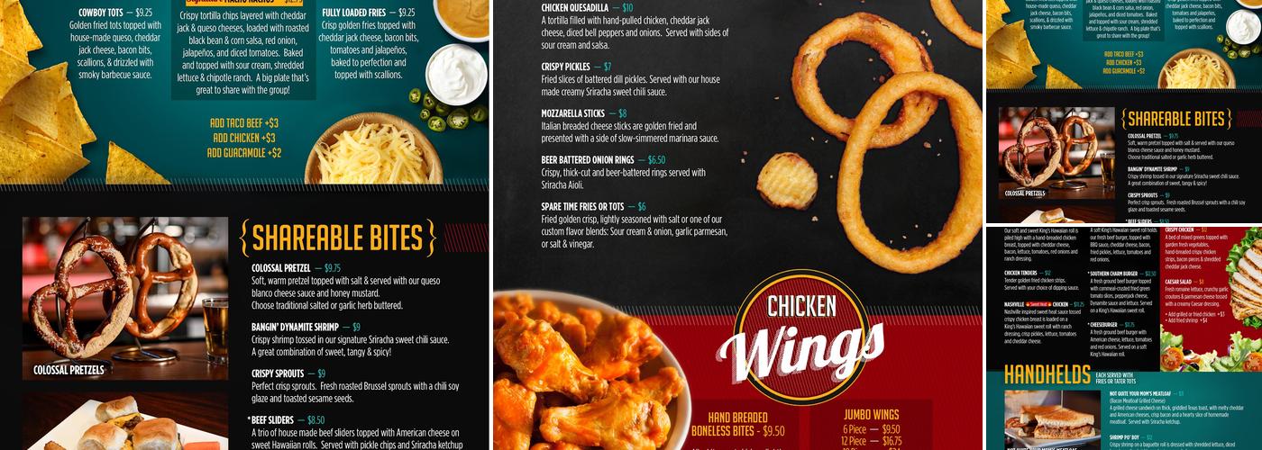 Spare Time Pineville Menu