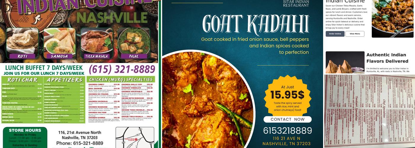 Sitar Indian Cuisine Menu