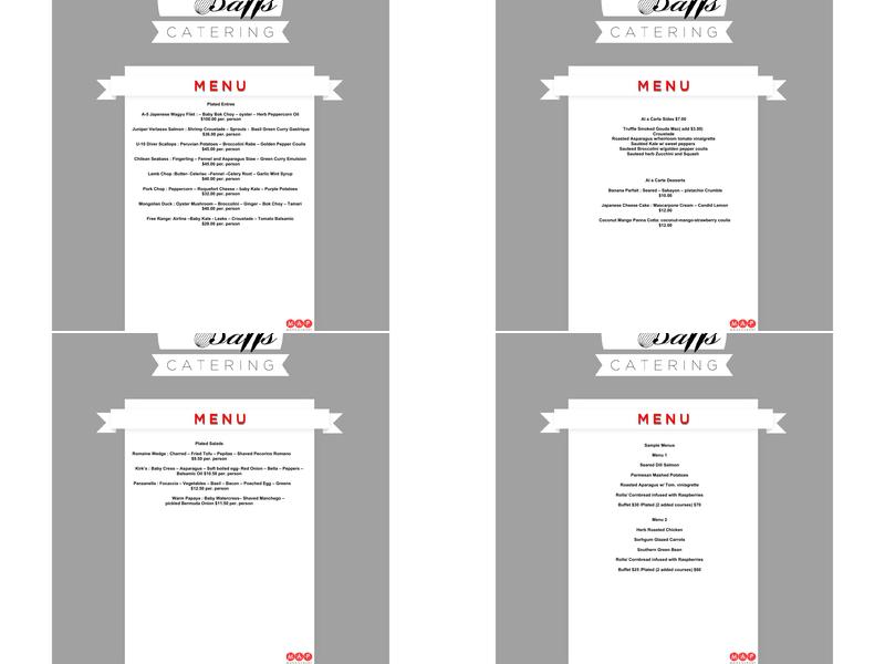 Chef Batts catering Menu