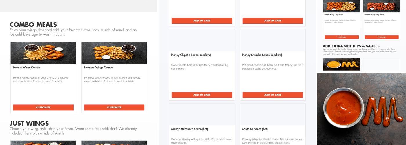 It's Just Wings Menu