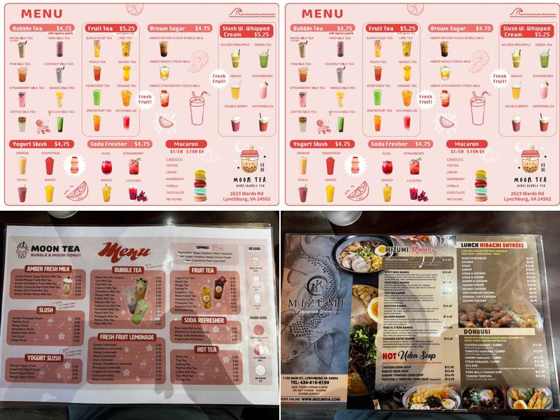 Moon Tea Menu