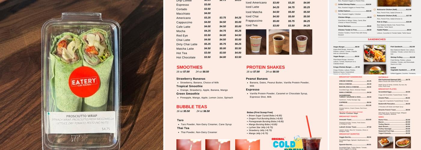 Eatery Cafe Kitchen Menu