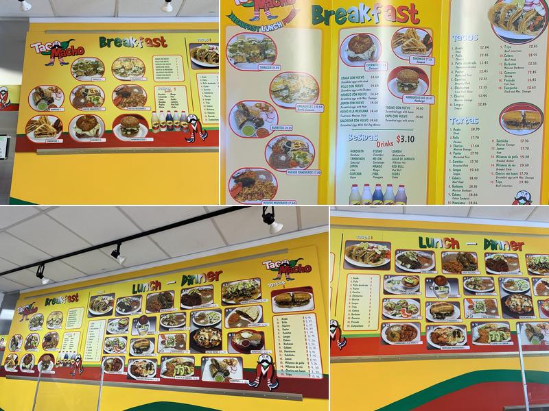 Taco Macho Menu