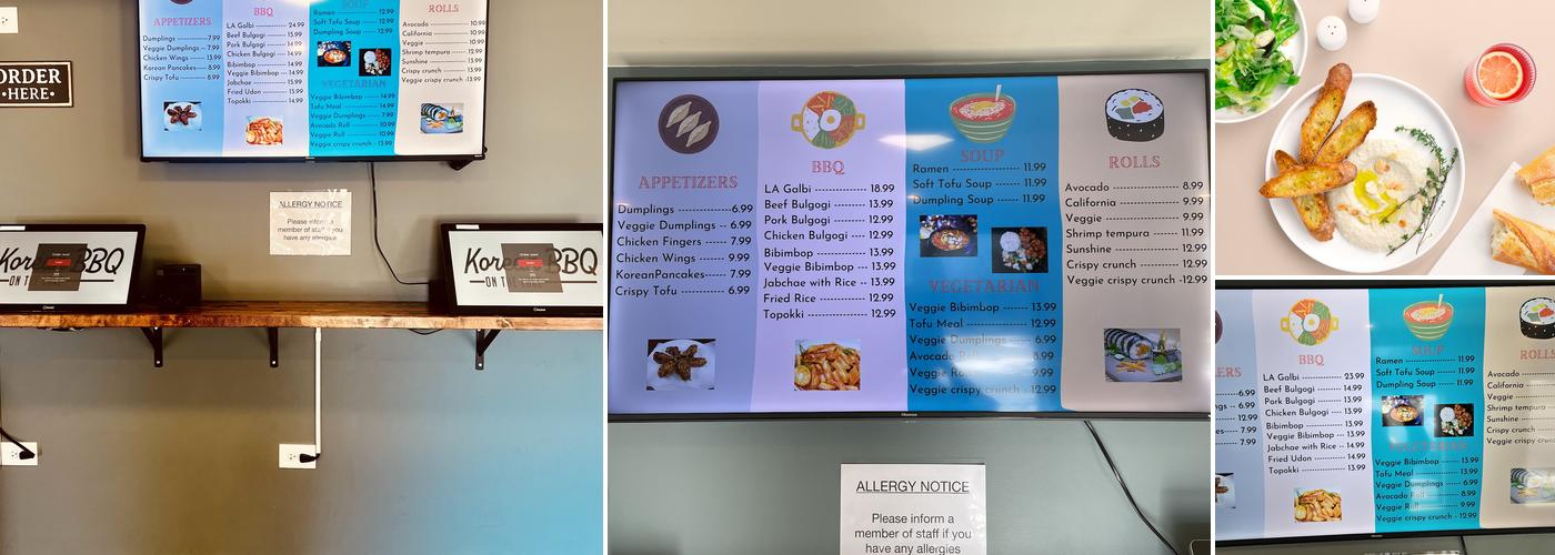 Korean BBQ on the Lake Menu