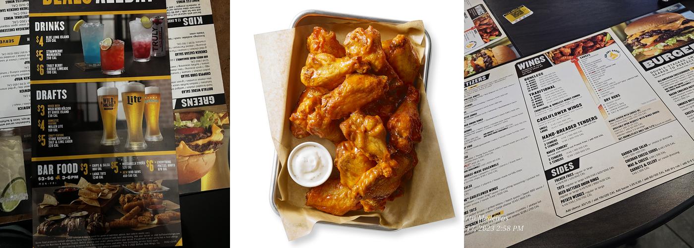 Buffalo Wild Wings Menu