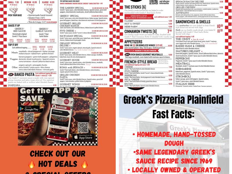 Greek's Pizzeria - Plainfield Menu