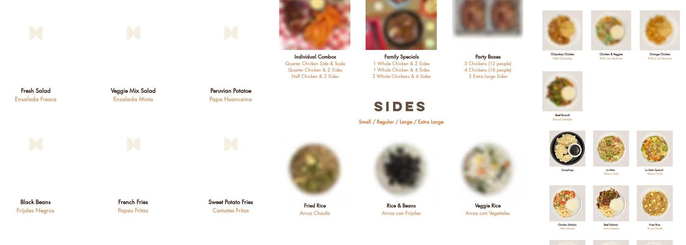 Pollito-Chicken Menu