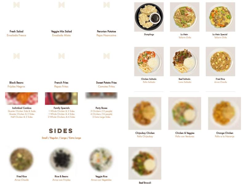 Pollito-Chicken Menu