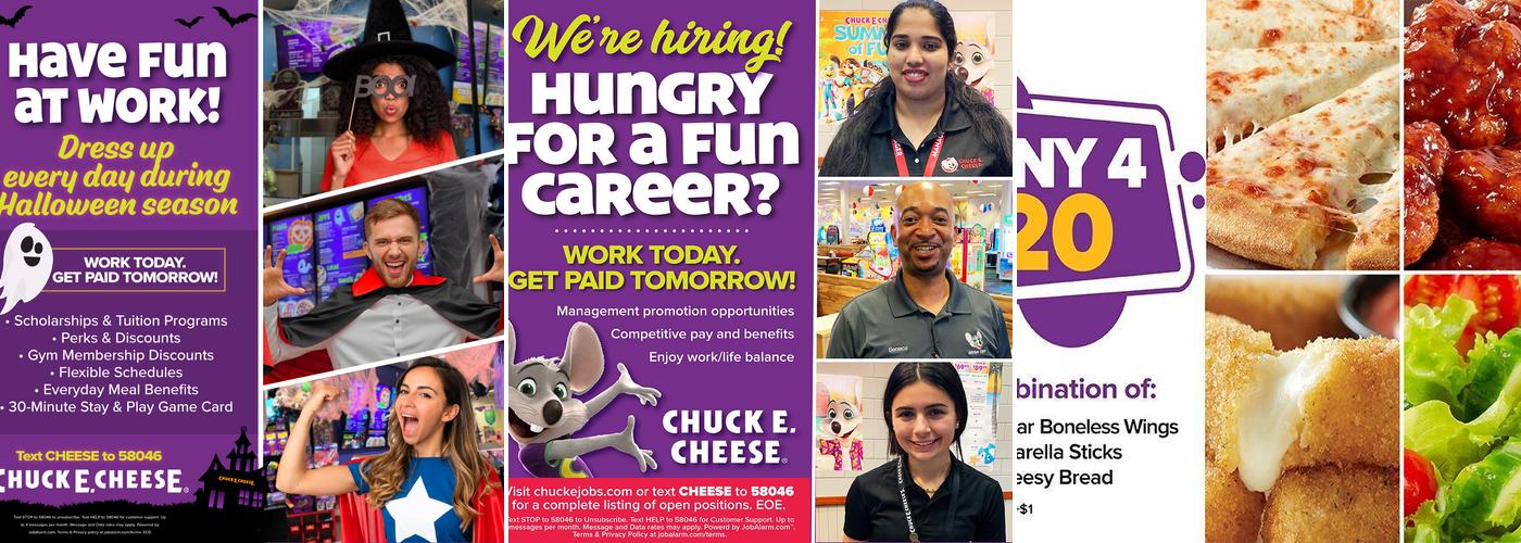 Chuck E. Cheese Menu