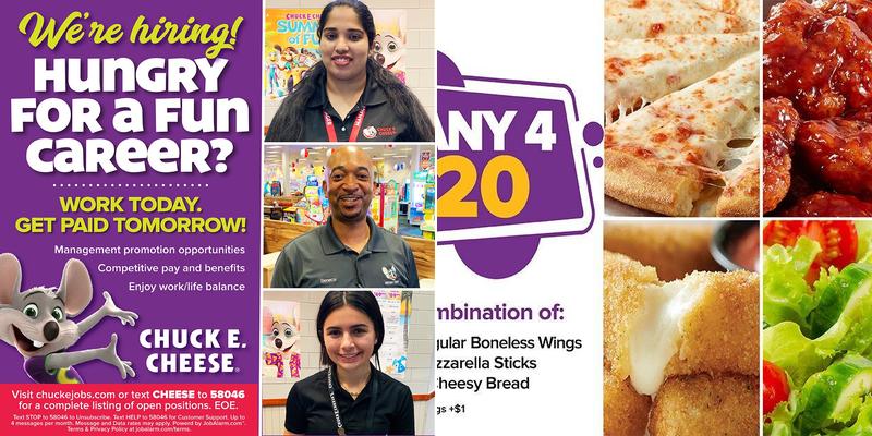 Chuck E. Cheese Menu