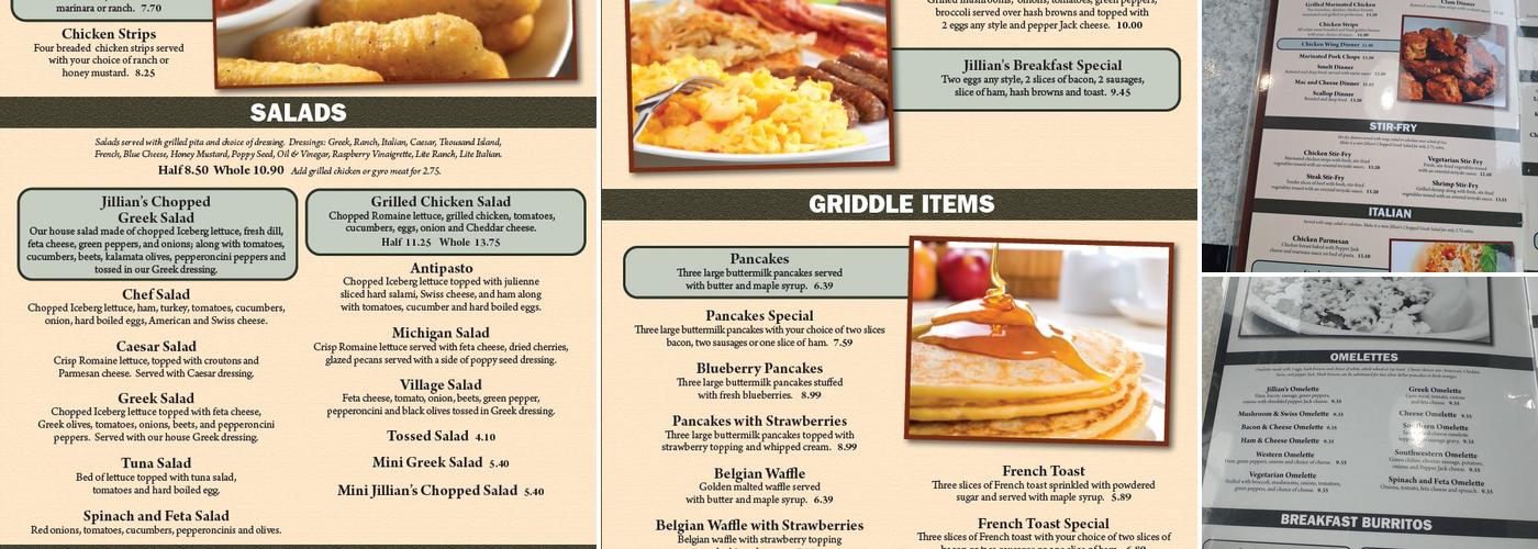 Jillian's North Coney Island & Grille Menu