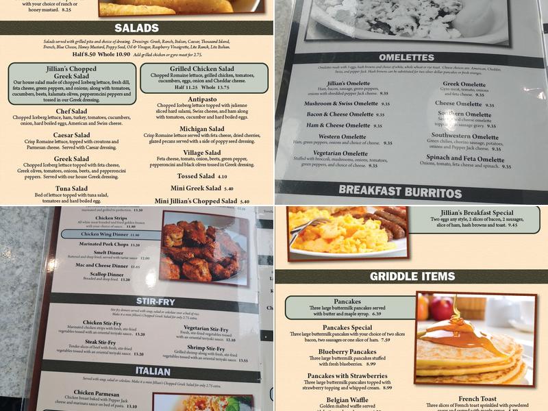 Jillian's North Coney Island & Grille Menu