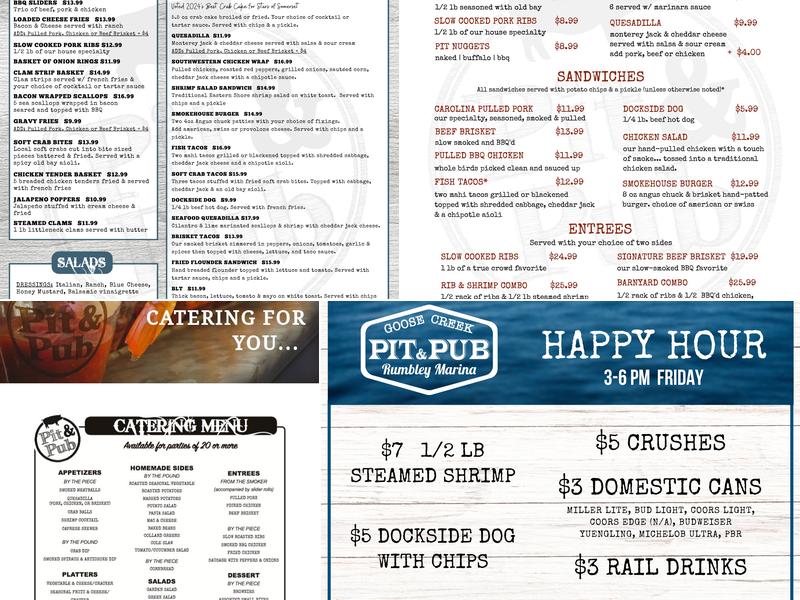 Goose Creek Pit & Pub Menu