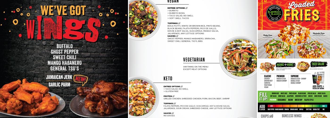 Bubbakoo's Burritos Menu