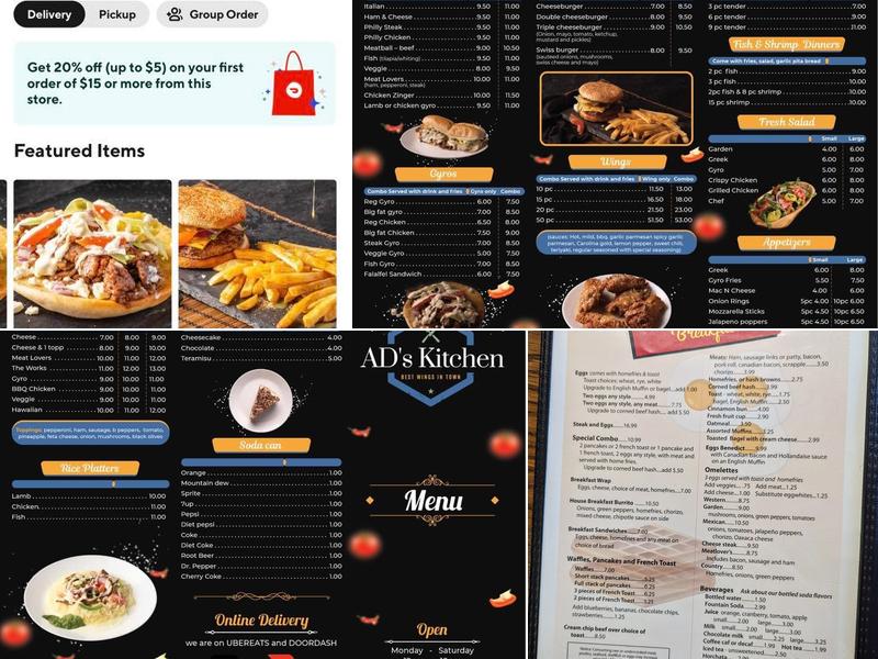 AD’S kitchen Menu