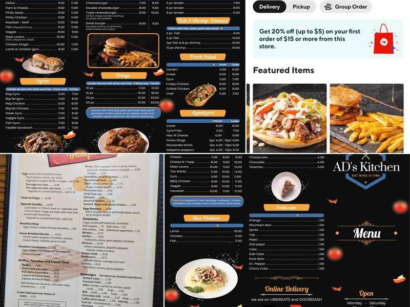 AD’S kitchen Menu