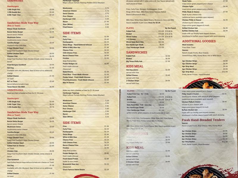 Tony’s BBQ & Grill Menu