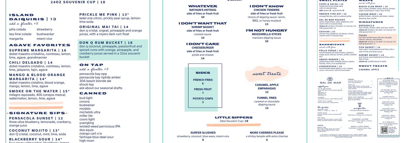 Sal de Mar Menu