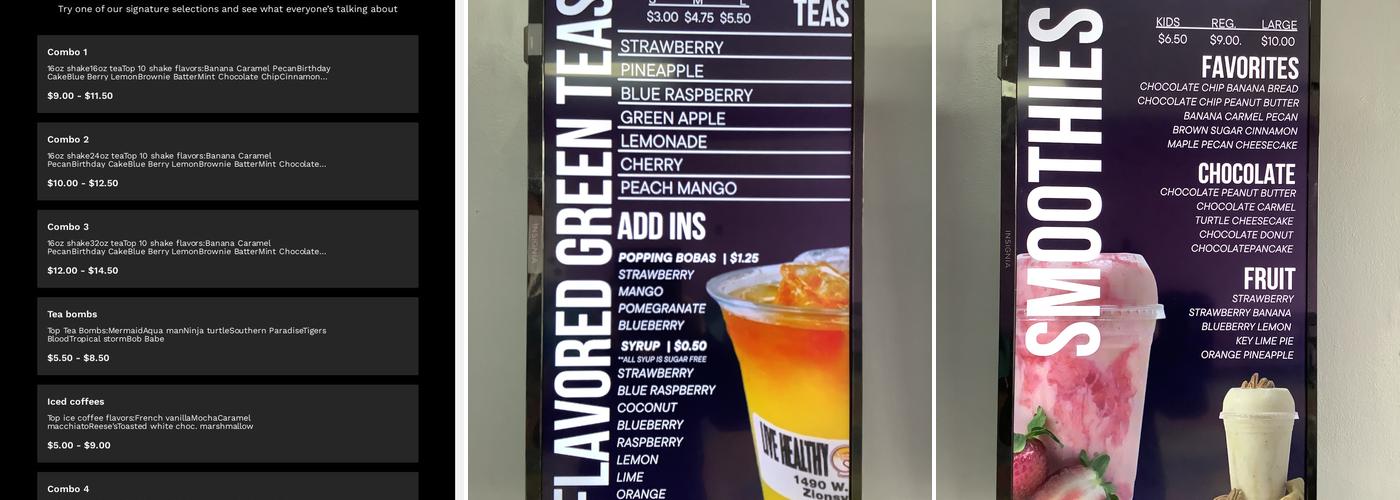 Live Healthy Be Happy Menu