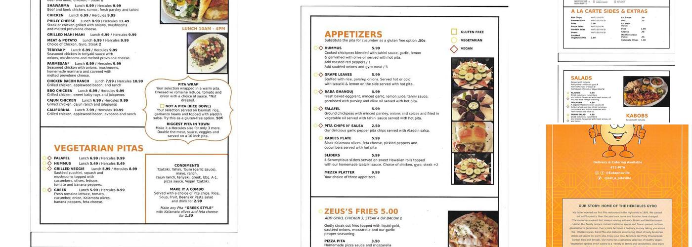 Eat A Pita Menu