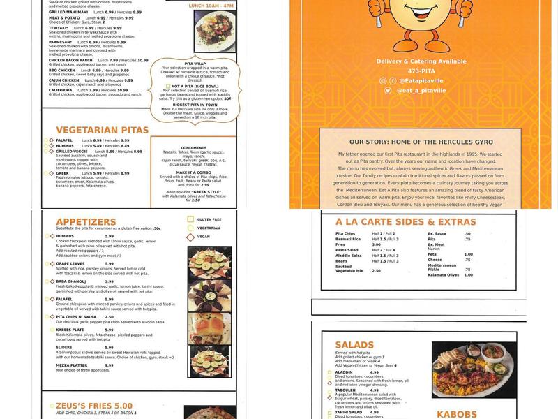 Eat A Pita Menu
