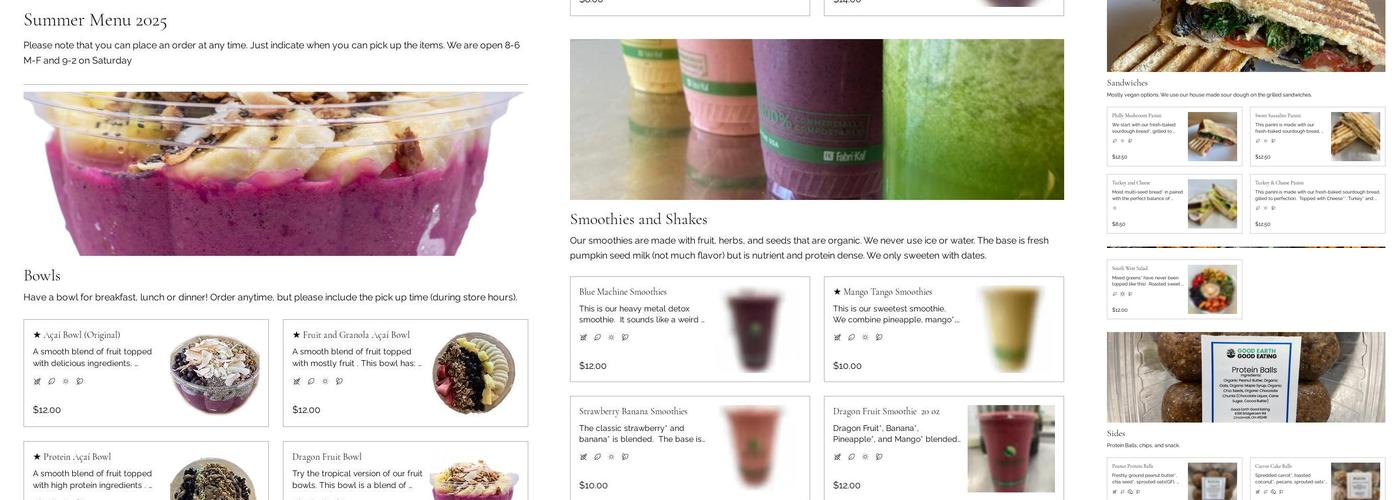 Good Earth Good Eating Menu