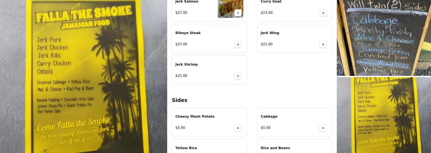 Falla The Smoke Jamaican Food Menu