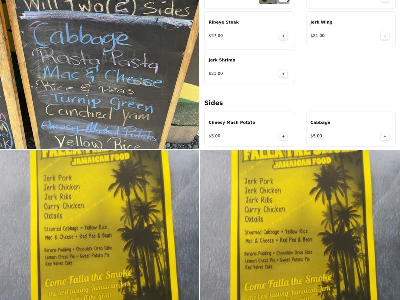 Falla The Smoke Jamaican Food Menu