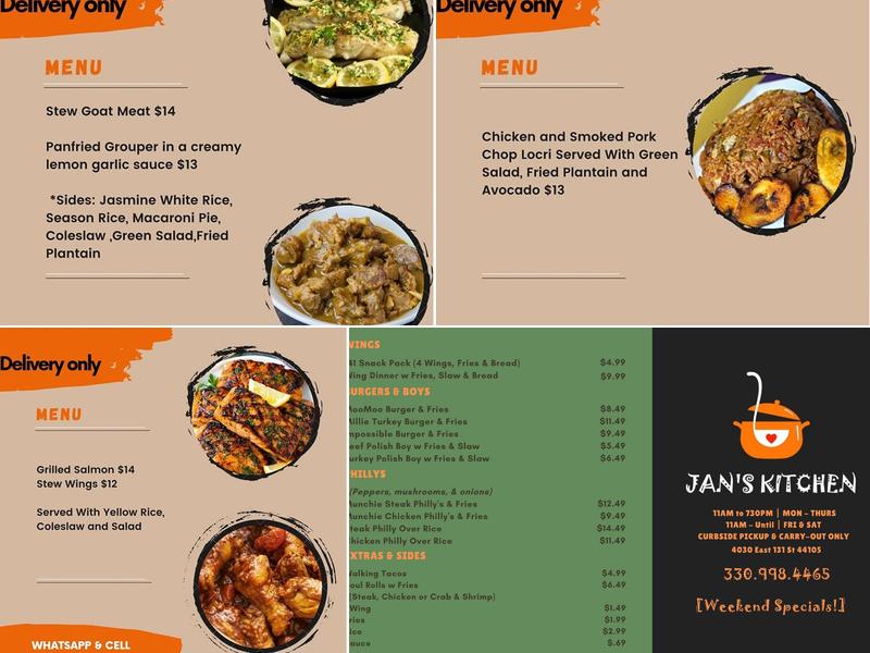 Jan's Kitchen Menu
