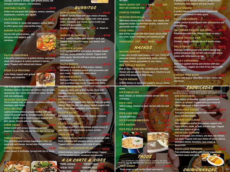 El Jalisco Bar & Grill Menu