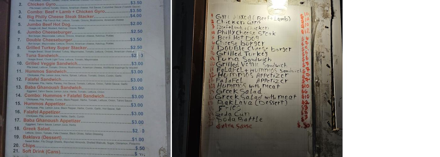Gyro Express Menu