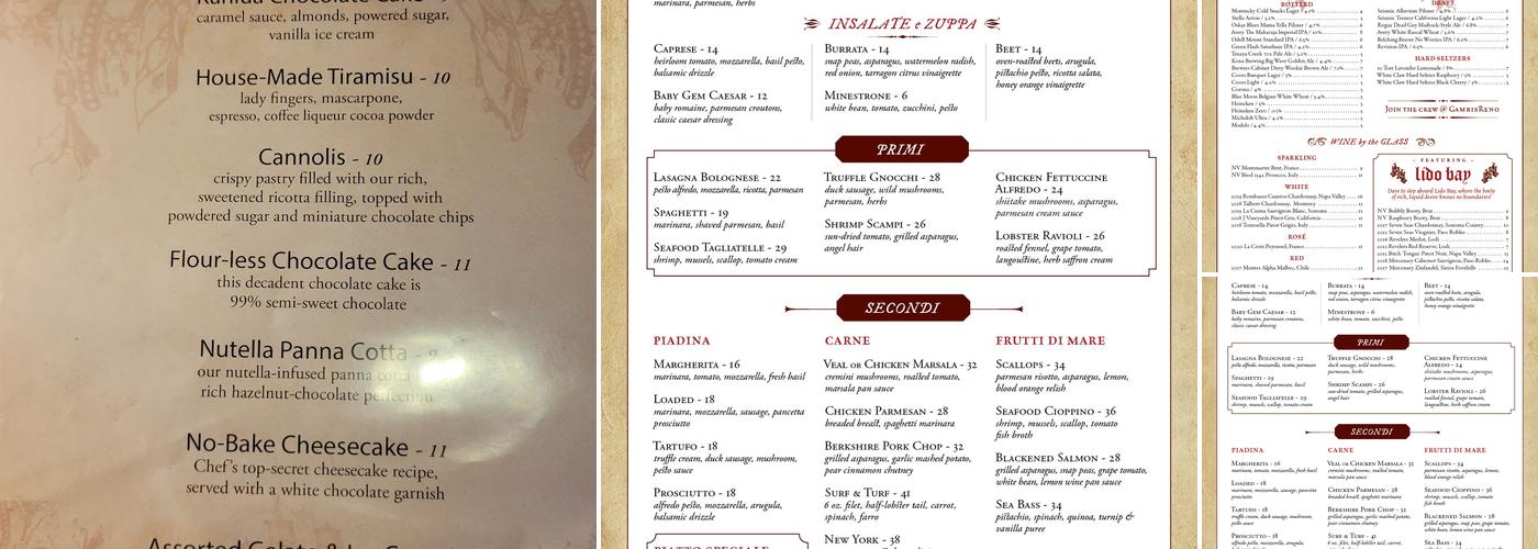Gambi's Menu