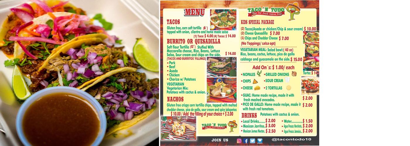 Taco-n todo tacos Menu