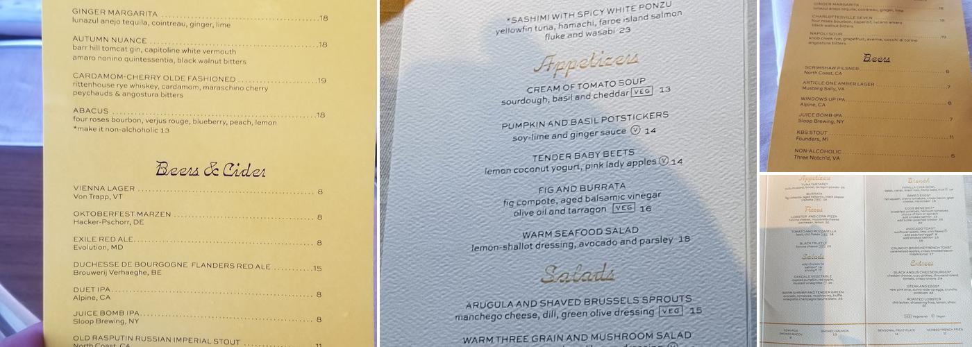 Marigold by Jean-Georges Menu