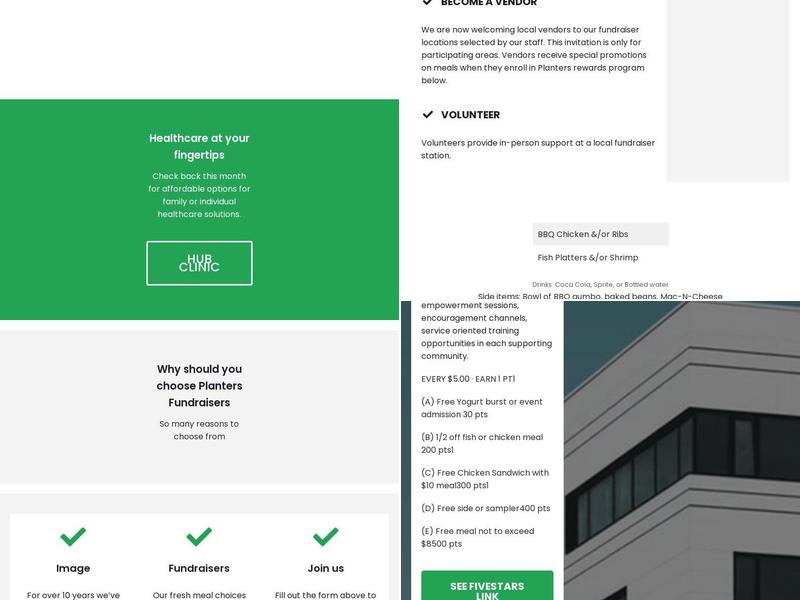 Planters Cafe and fundraiser hub Menu