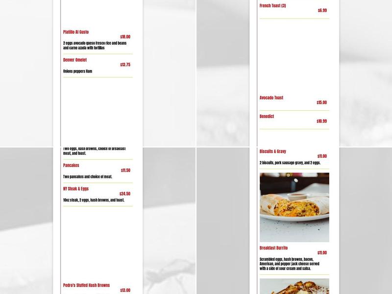 Family Cafe & Diner Menu