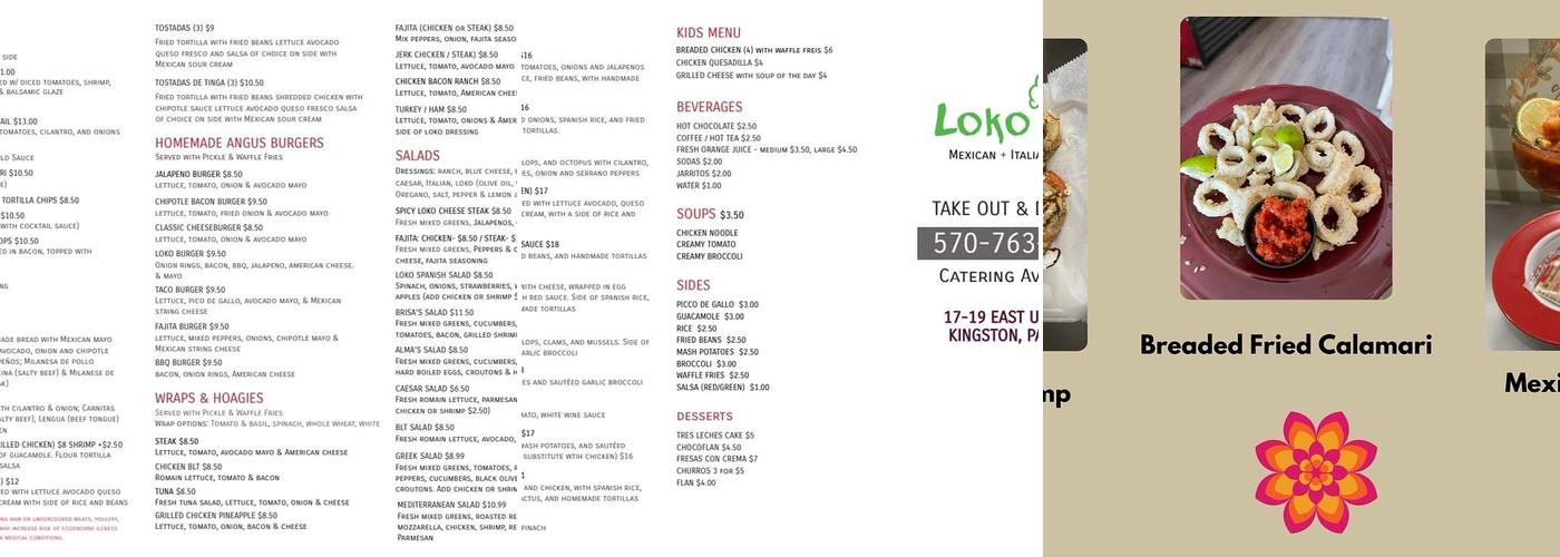 Loko Chef Menu