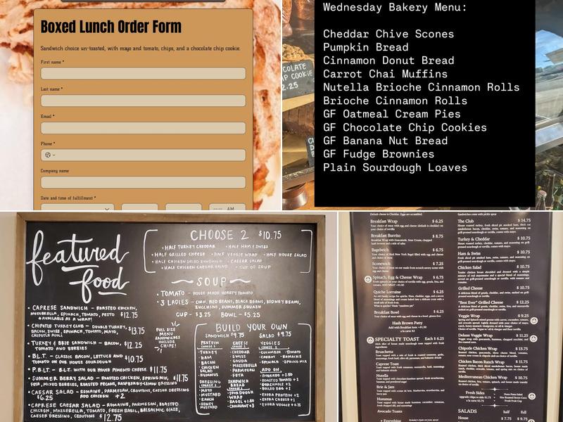Brubaker's Café & Bakery Menu