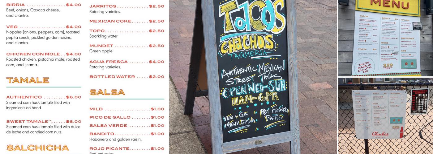 Chachos Taqueria Menu