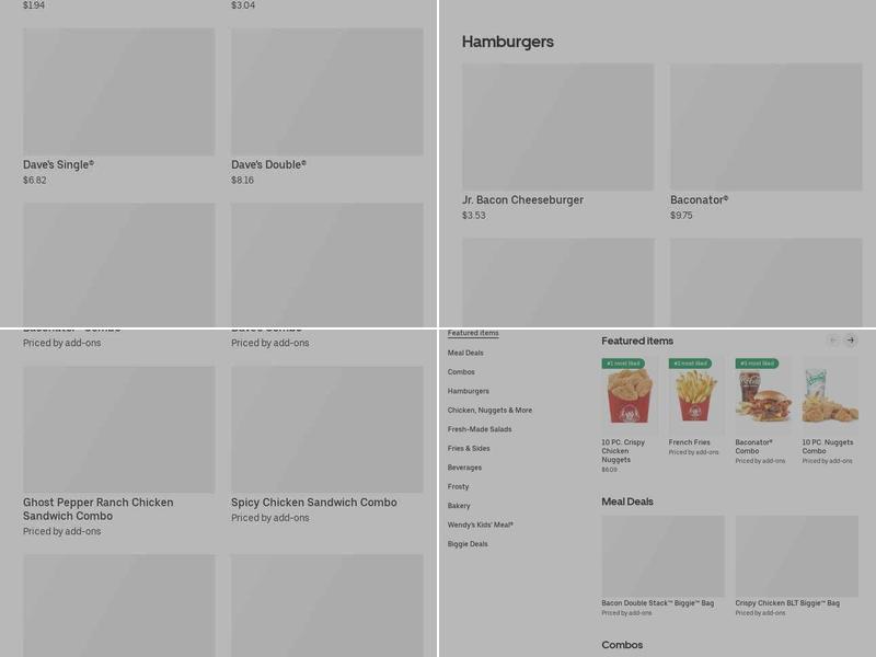 Wendy's Menu