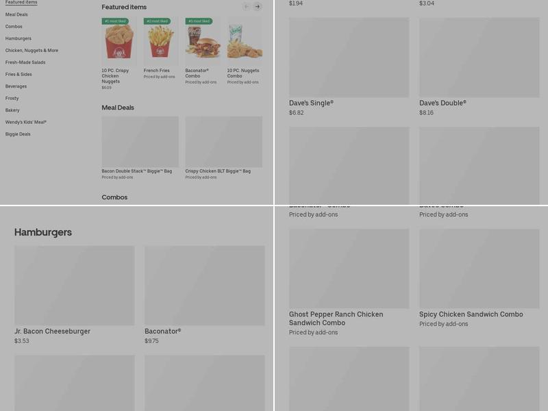 Wendy's Menu