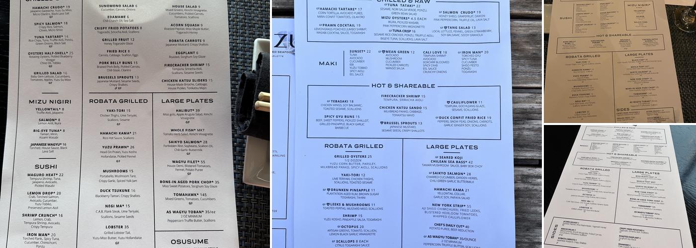 Mizu Menu