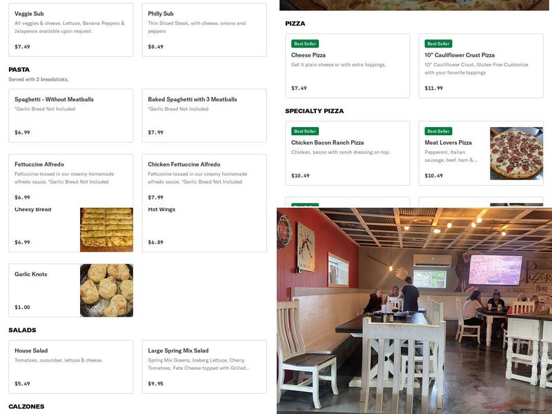 Dale Hollow Pizza Menu