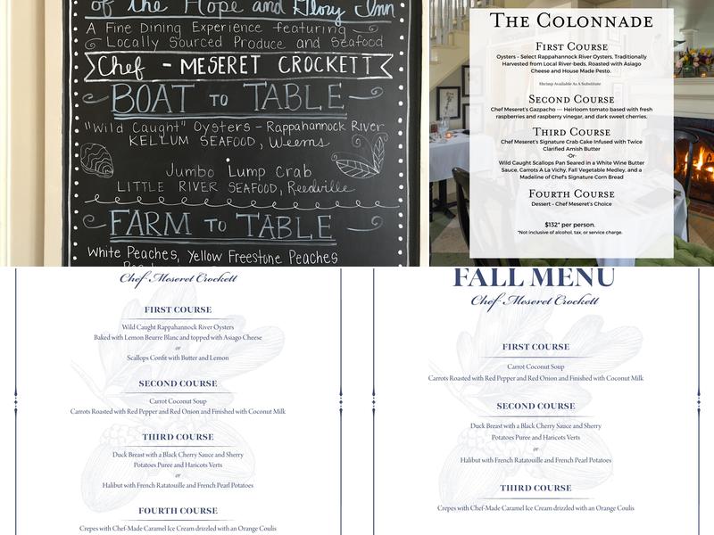 The Colonnade Menu