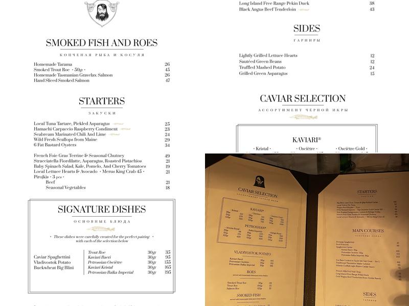 RASPOUTINE Miami Menu