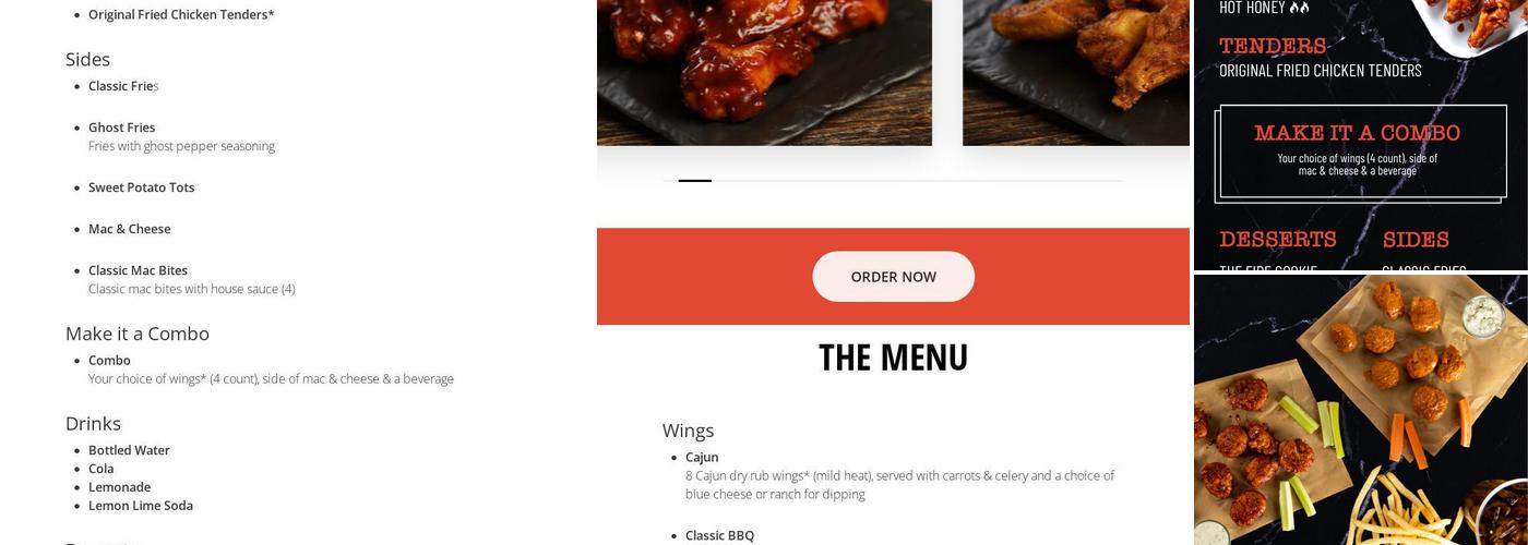 Firebelly Wings Menu