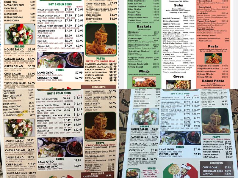 Vinny's Pizzeria Menu