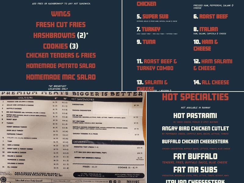 Mr subs Menu